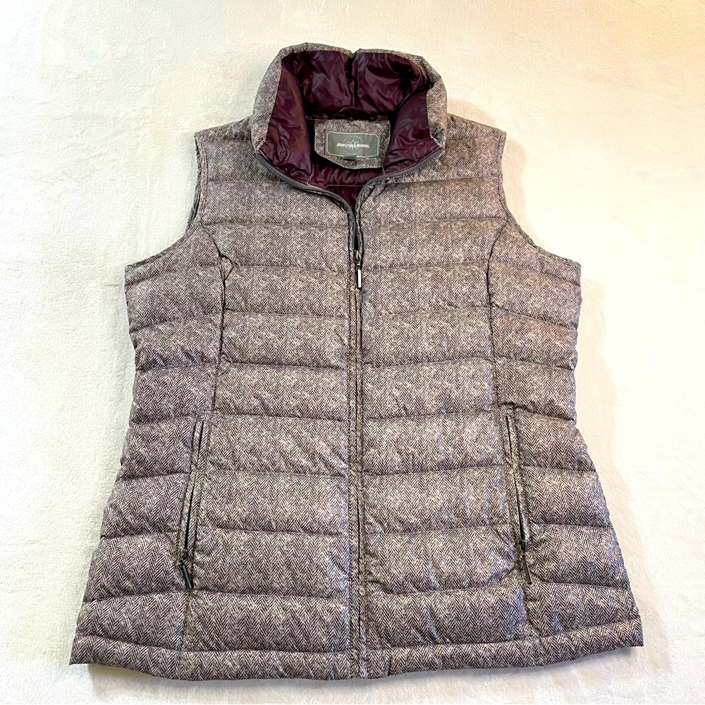 Johnston & Murphy Quilted Puffer Vest Women's‎ Size Large DOWN FILLING Purple